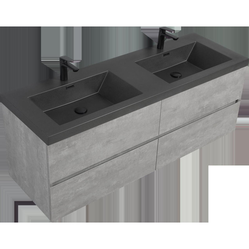 60" Wall-Mounted Bathroom Vanity