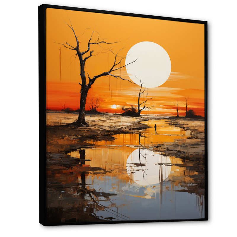 Jaune, bleu, prairies, or et ciel - impressions sur toile, H 32 po x l 16 po x P 1 po, Cadre flottant noir