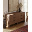 Commode 6 tiroirs avec panneau ondulé cannelé