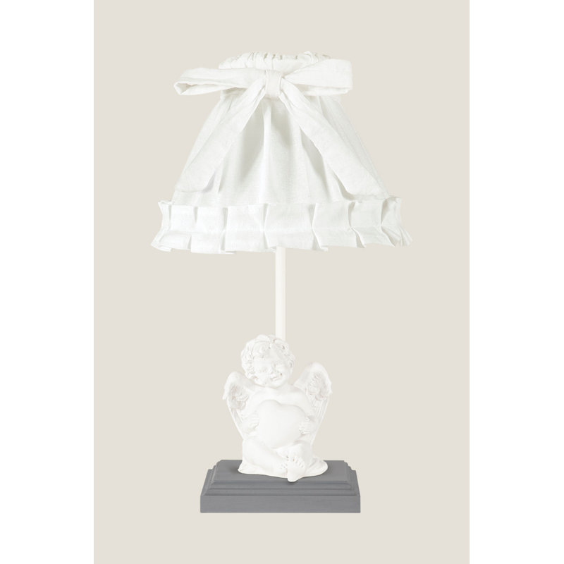 Lampe de table 16,5 po, Gris, Blanc