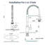 Robinet de cuisine avec douchette rétractable et 4 modes de pulvérisation Robinet d'évier de cuisine à poignée simple commercial Nickel brossé 1 ou 3 trous-128500654