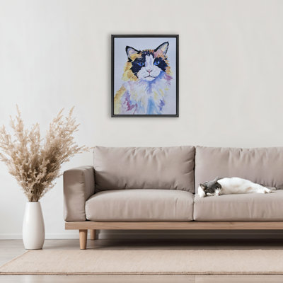 Cadre flottant Calico Cat Portrait, design par Tatiana Roberts