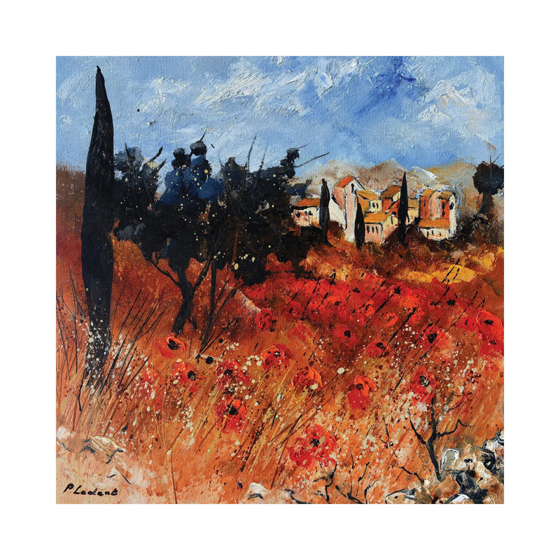 Red Provence by Pol Ledent - Wrapped Canvas Painting, 30.48 cm H x 30.48 cm W