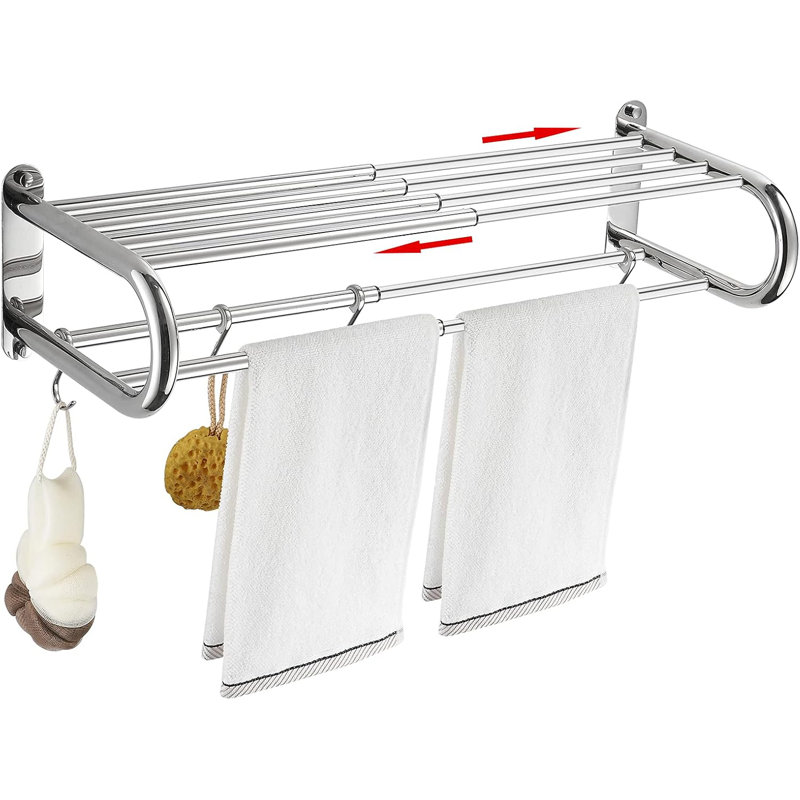 Porte-serviettes avec tablette pour salle de bain et lavabo
