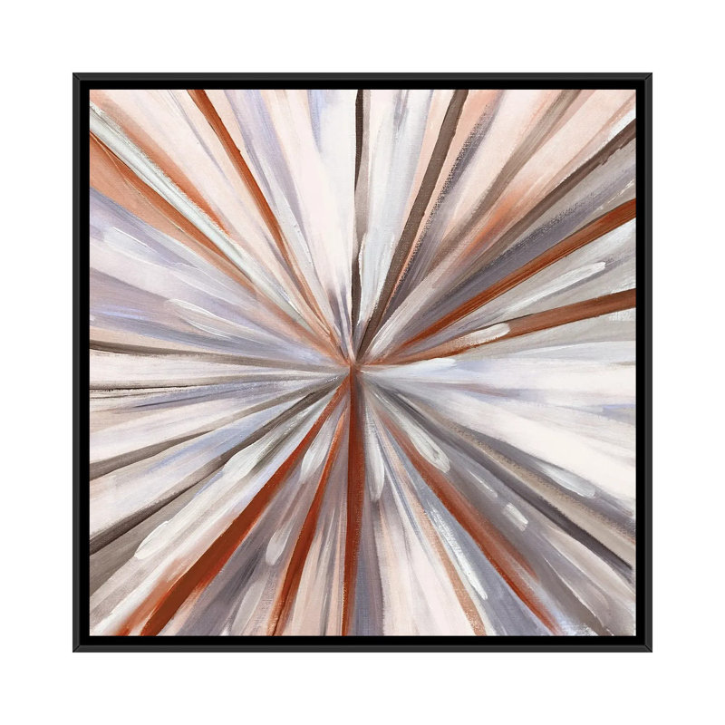 Hot Spin by Boho Hue Studio - Floater Frame Painting on Canvas, 45.72 cm H x 45.72 cm W, Black Framed
