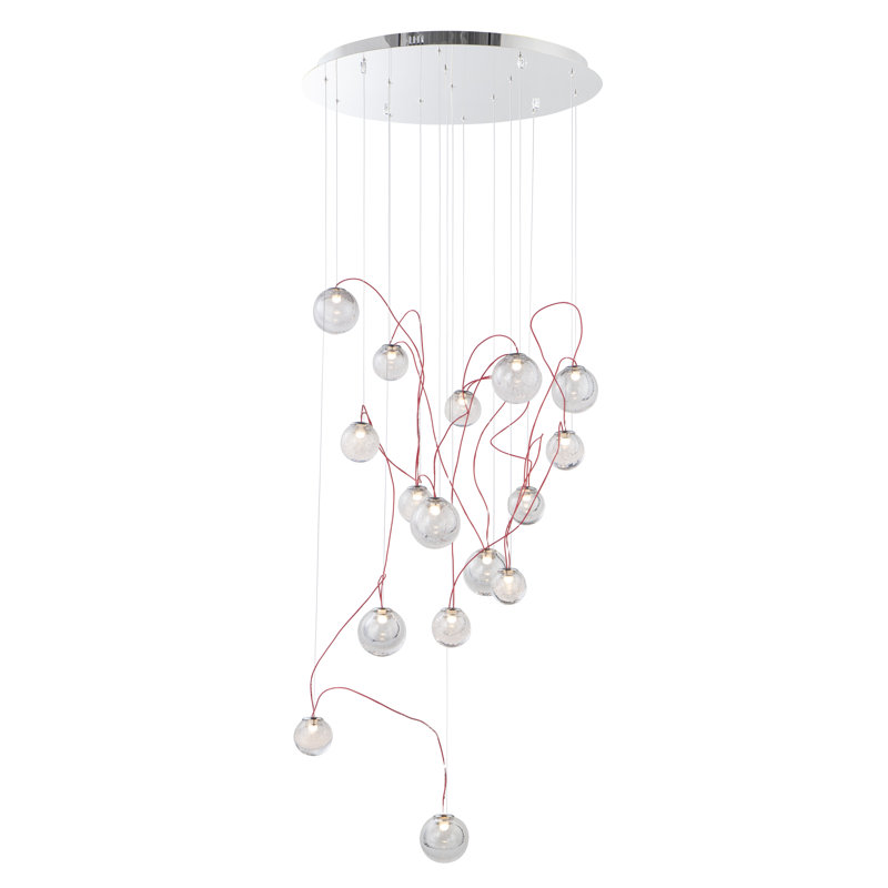 Alzbetka 16 - Light Polished Chrome LED Cluster Pendant