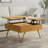 Hunter 32"W Walnut Veneer and Metal Industrial Square Lift Top Coffee Table with Dual Lift Tops and Hidden Storage-1607252087