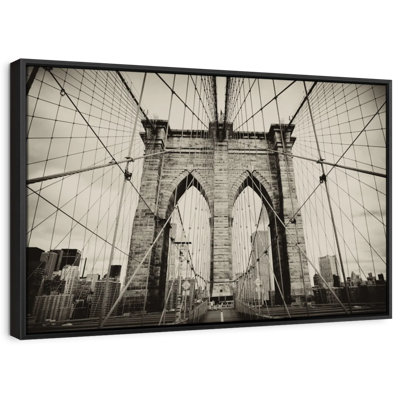 " Monochrome Brooklyn Bridge Wall Art "
