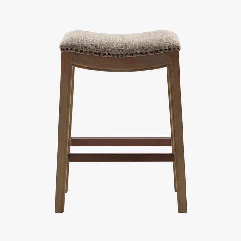 Saddle Counter Stool, Barstool, Counter Height Chair, Brown, Tan