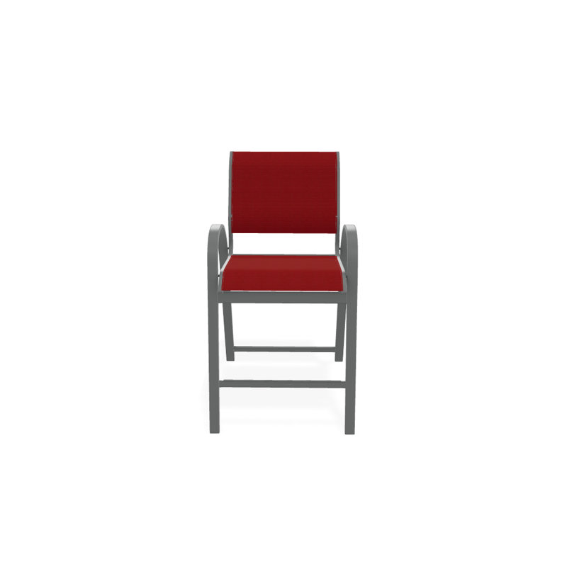 Tabouret de bar 42 po Holna, Rouge 1D Sunbrella®, Graphite texturé