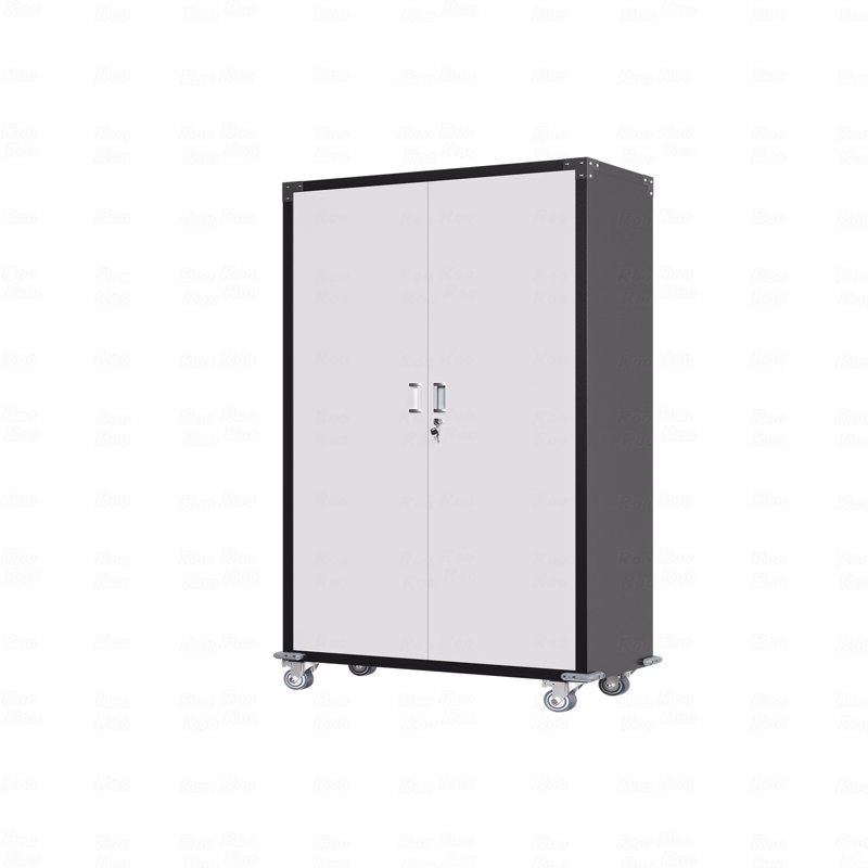 Armoire de rangement verrouillable avec roulettes et tablettes réglables