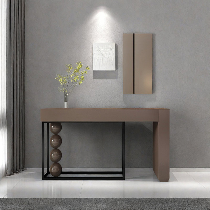Console Modern Minimalist Art, Brun, Noir / brun, H 35,43 po x l 47,24 po x P 15,75 po