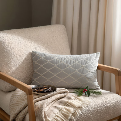 Croscill Aumont Embroidered Velvet Throw Pillow