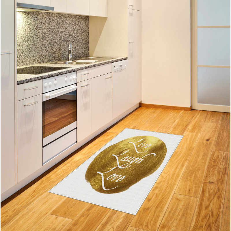 Live Laugh Love High Density Long Fiber Poly Threads Decorative Area Rug Carpet, Rectangle 2'7" x 5'