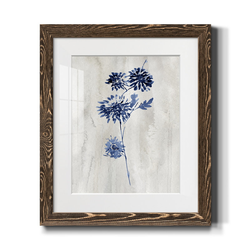 Indigo botanique IV - impression, H 20 po x l 17 po x P 1,5 po, Noyer