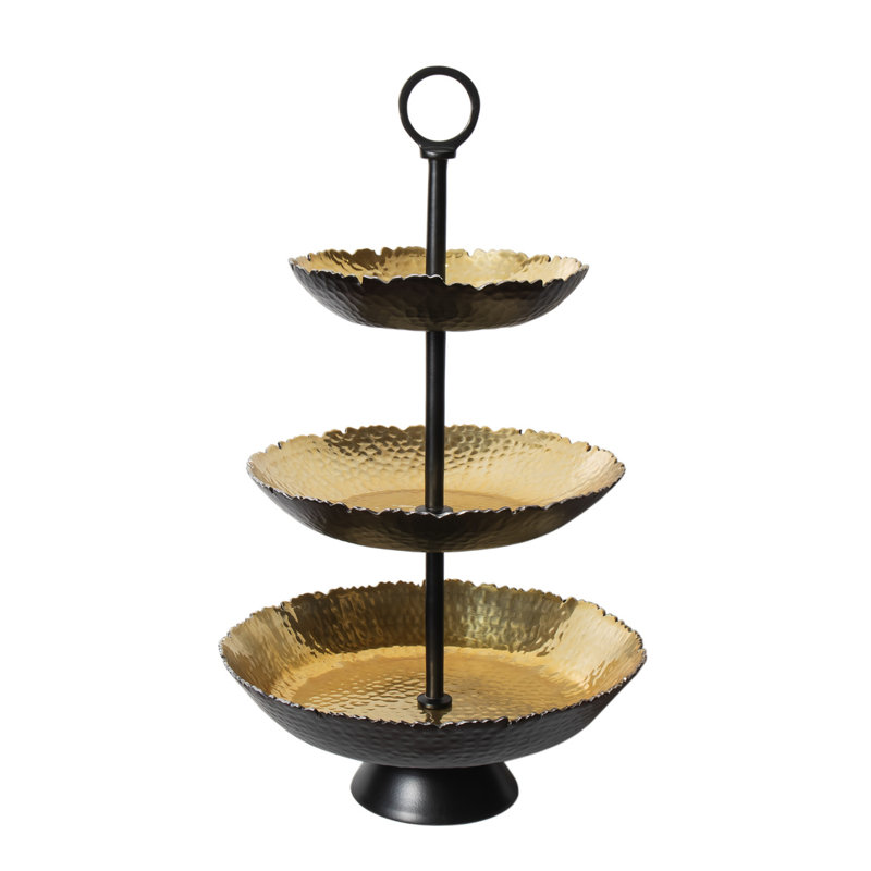 Munro Black & Gold 3 Tiered Serving Stand 