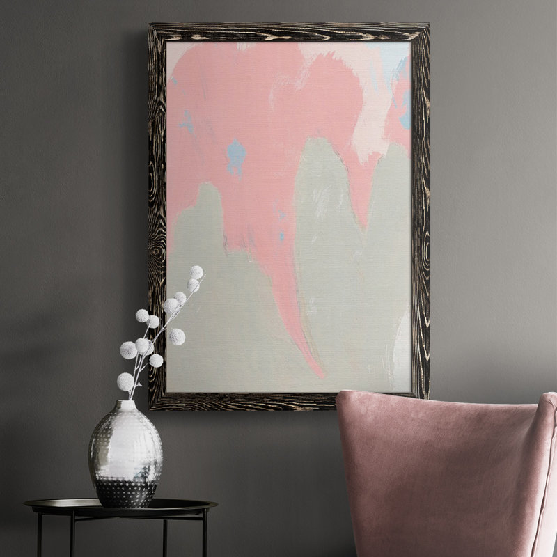«Blush Abstract IV», reproduction d'un seul cadre photo sur toile, H 37,5 po x l 27,5 po x P 1 po, Cadre noir