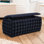 97cm Wide Velvet Rectangle Solid Colour Standard Ottoman with Storage