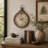Maubara Metal Pocket Watch Style Decorative Gray Wall Clock with Rope Accent