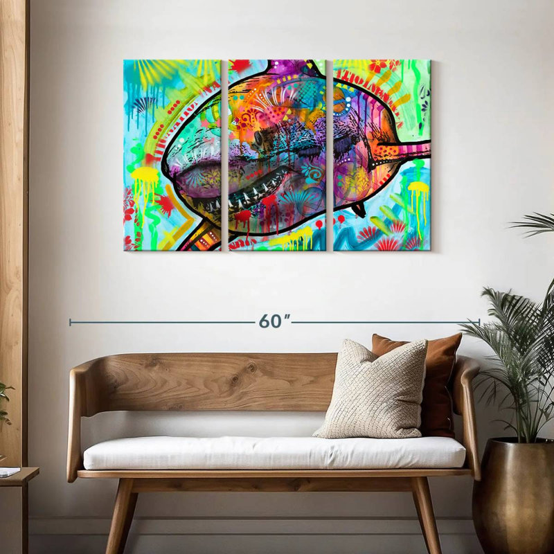 Colorful Shark, 28" H x 45" W
