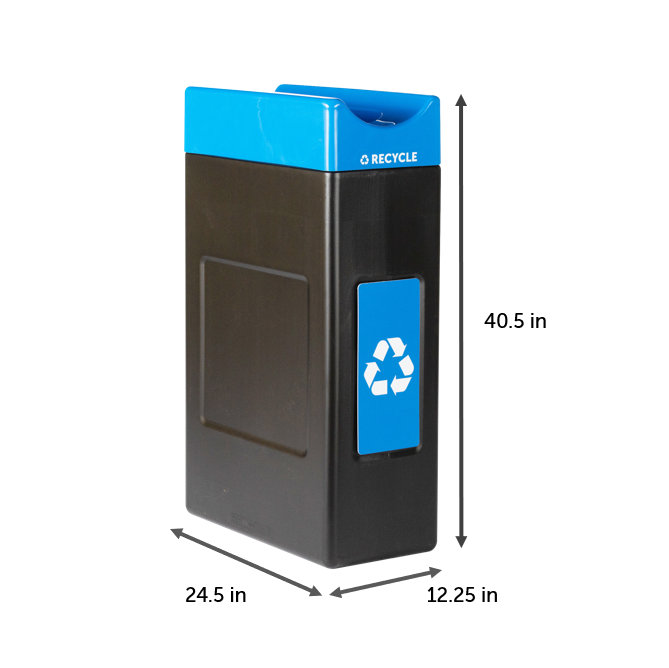 Commercial Zone Avante Recycle Container, Narrow Unit Open Top, Liner Included, 30