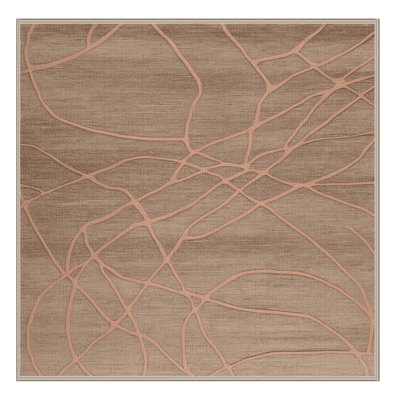 Machine Washable Abstract Brown Area Rug