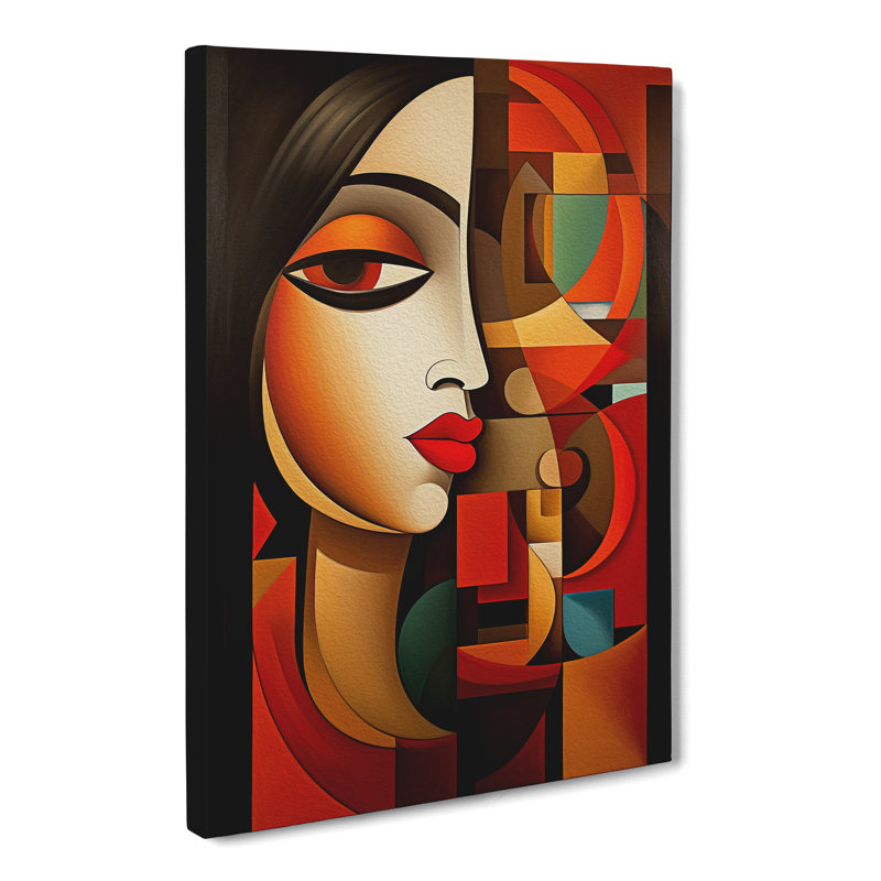 Indian Woman Cubism - Print, 76cm H x 50cm W x 3cm D