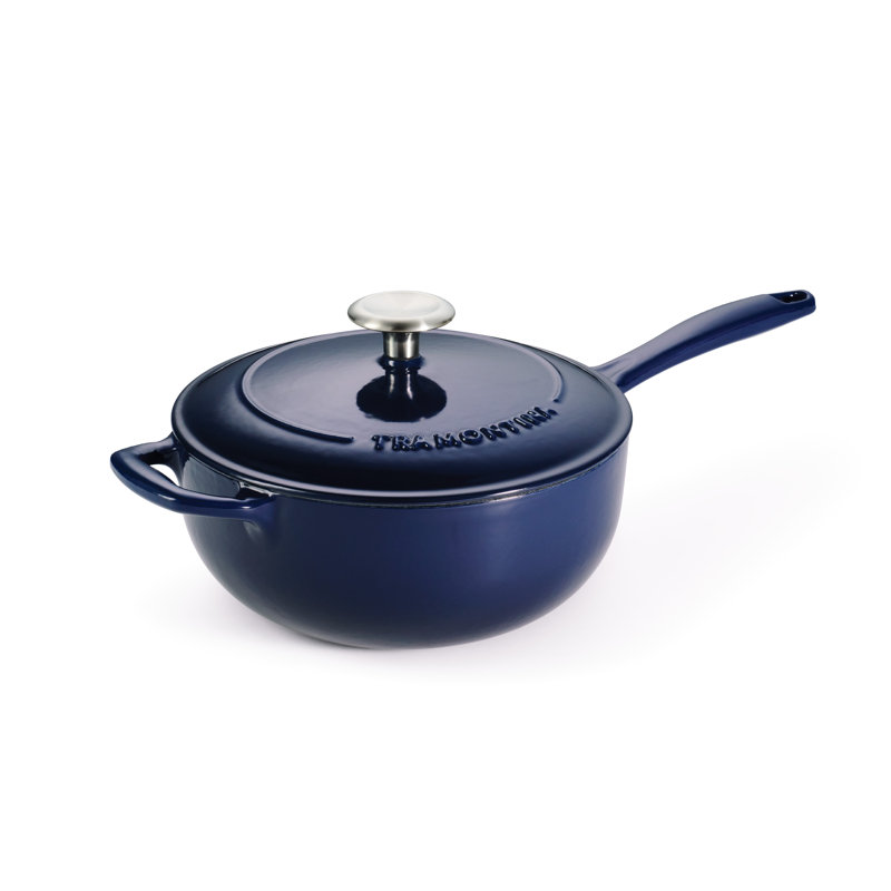Soucoupe couverte en fonte émaillée, Cobalt dégradé, 3 pintes