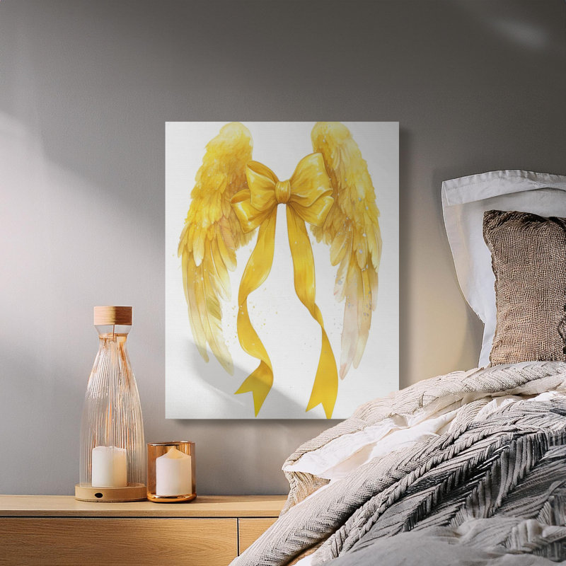 Golden Angel Wings Nursery Canvas, 20x24