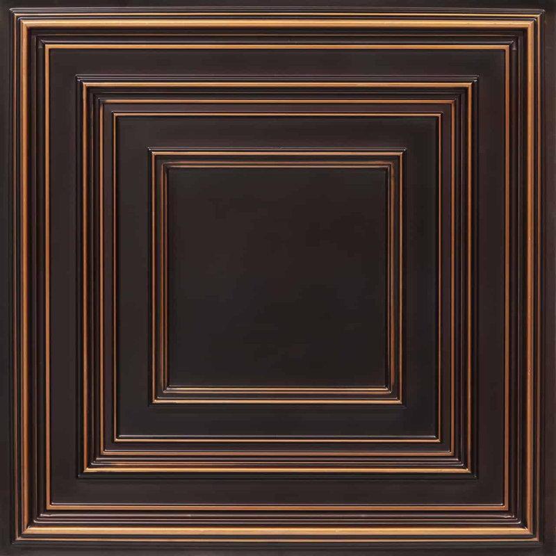 Carreau de plafond en PVC à coller ou à coller Schoolhouse, Cuivre antique, L 24 po x L 24 po