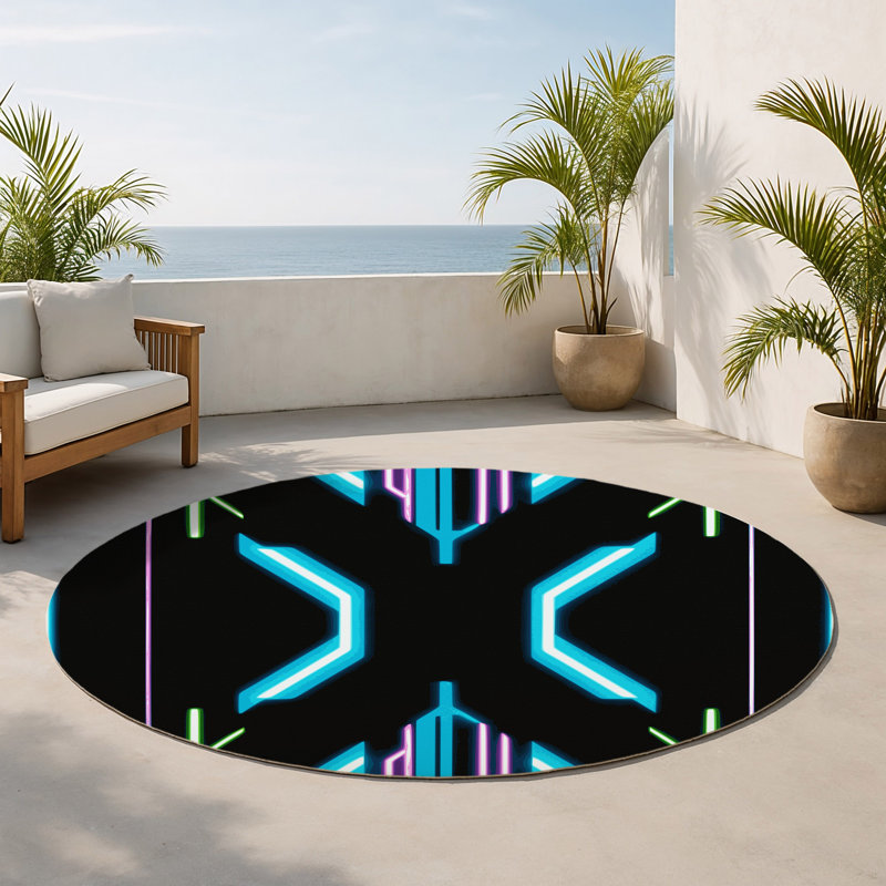 Tapis intérieur et extérieur Spectral Overlay, Rond 5 pi