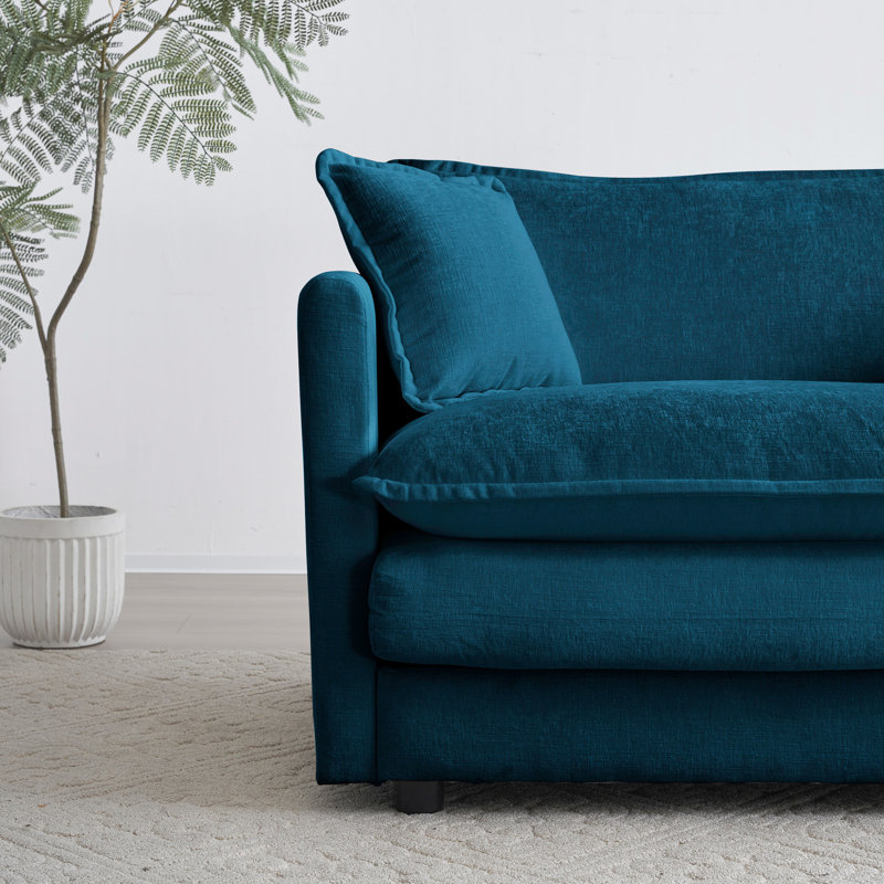 Chenille bleue avec - modulaire, structure en bois, tissu respirant pour la détente
