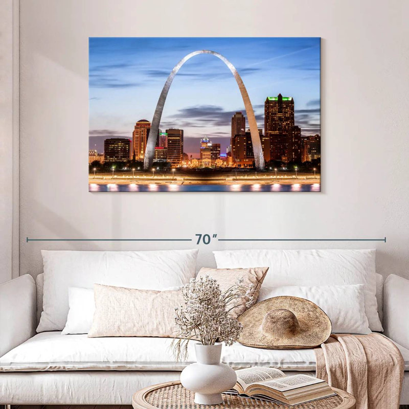 Iconic Gateway Arch, 30" H x 45" W