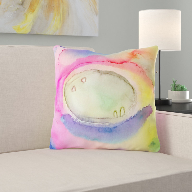 Floral Outdoor Reversible Throw Pillow, Microsuede, Indoor