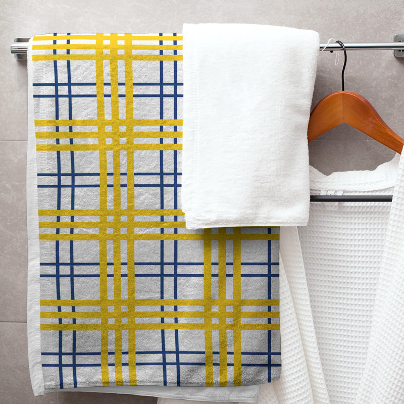 Serviette de bain LA football Luxury, Blanc / bleu royal / doré, Microfibre