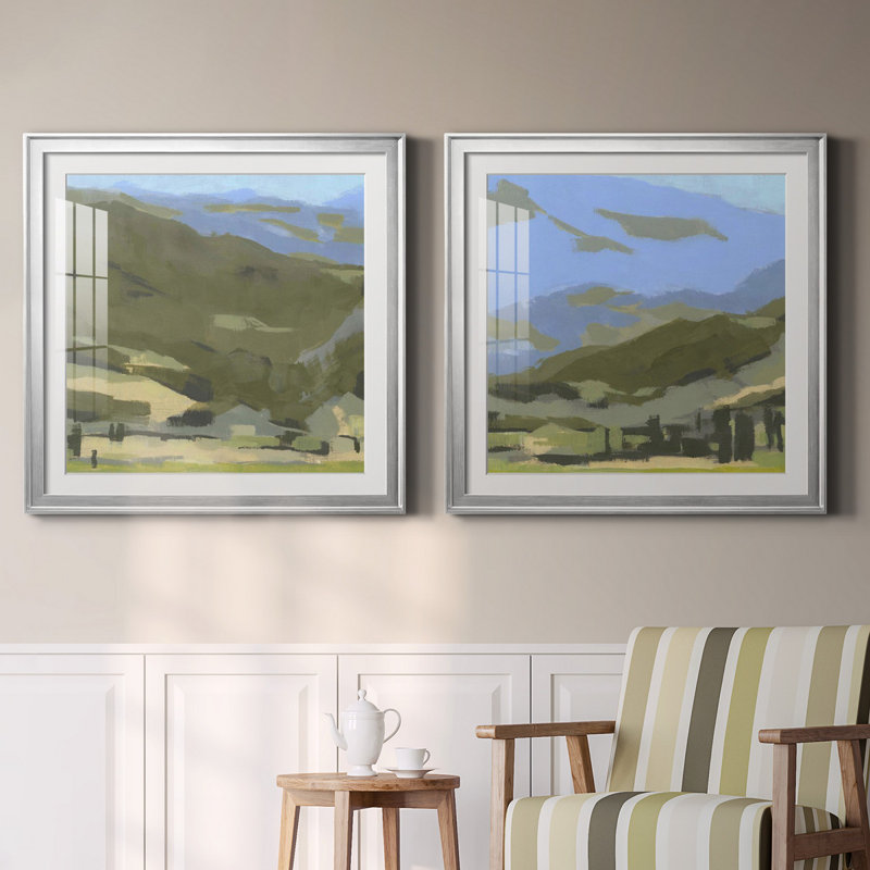 Blue Ridge Foothills I - ensemble de 2 cadres photo Blue Ridge Foothills I, H 26,5 po x l 53 po x P 1,5 po, Blanc