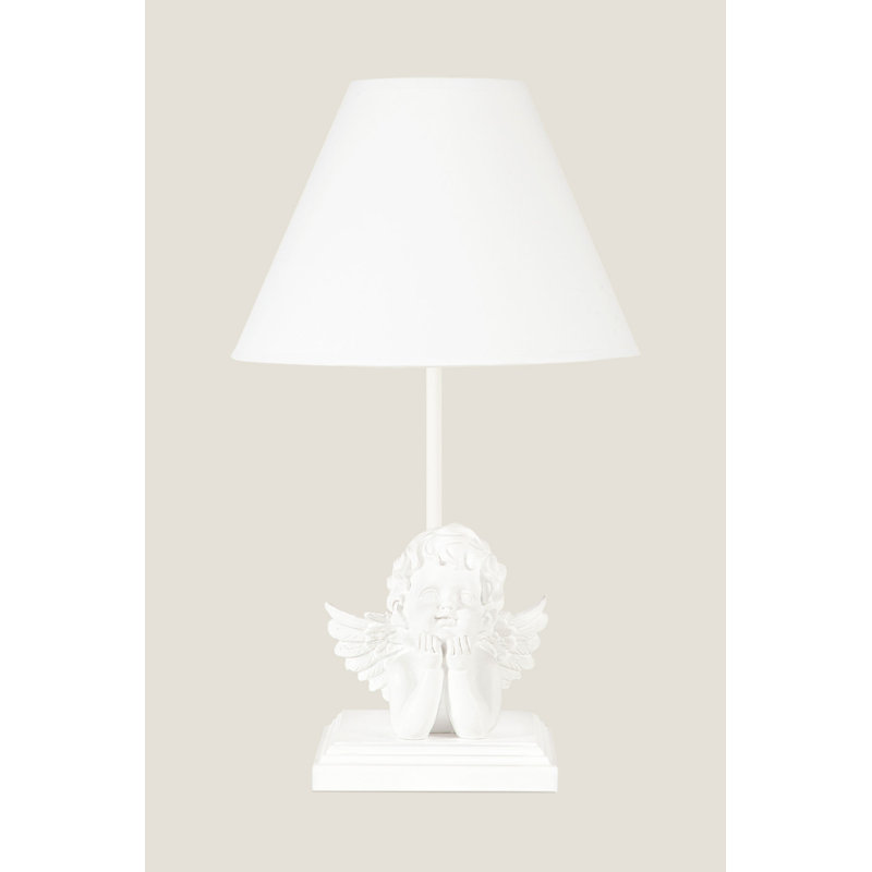 Lampe de table 16,5 po, Blanc, Blanc