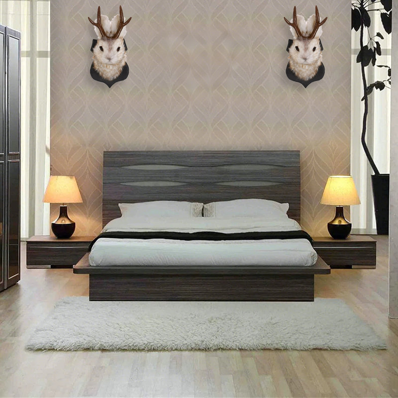 Rabbit Head Wall Mount, Animal Head Wall Decor, 2Pcs