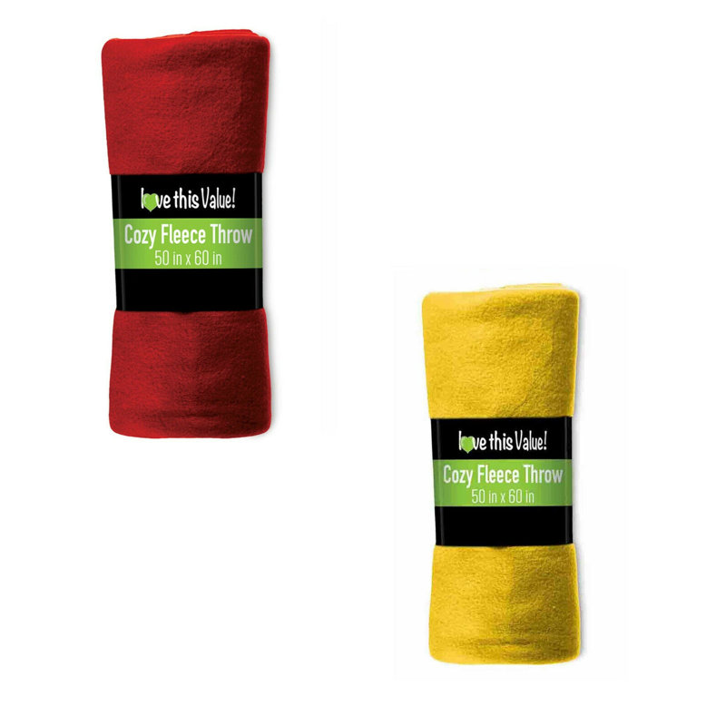 Jeté polaire, Rouge / jaune