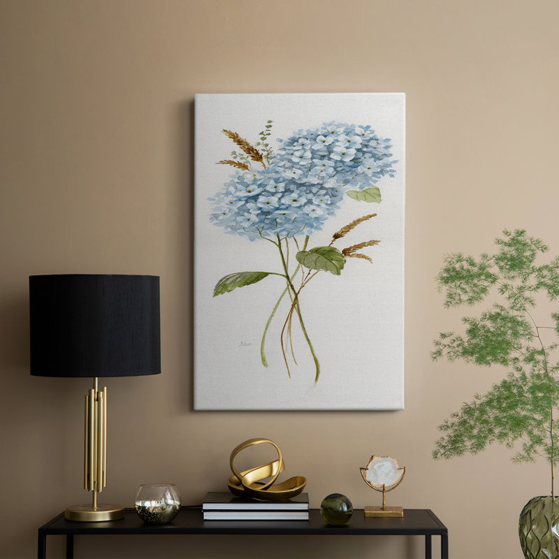 Petite hortensia bleue I - galerie Cavas sur mesure, H 18 po x l 12 po