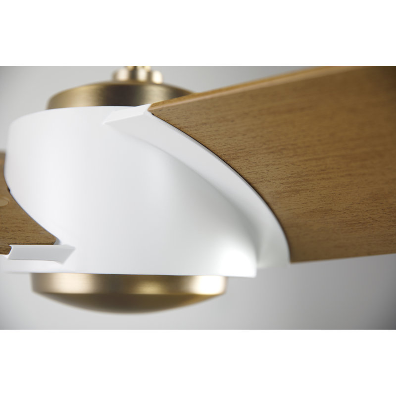 Ambit 56'' Ceiling Fan, Maple, Satin Brass/Matte White, Handheld Remote Control