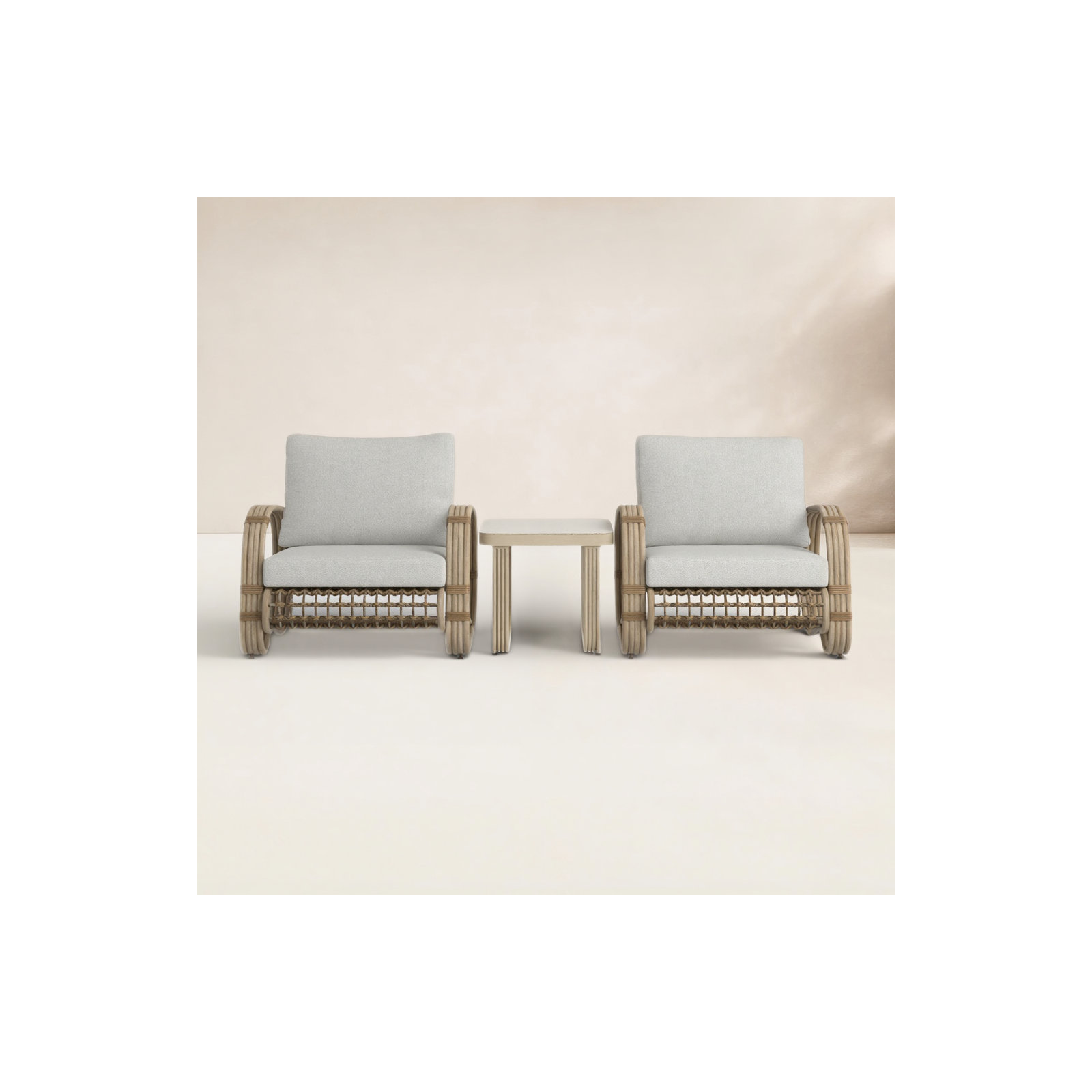 Patio 3-Piece Aluminum Conversation Set With Cushions