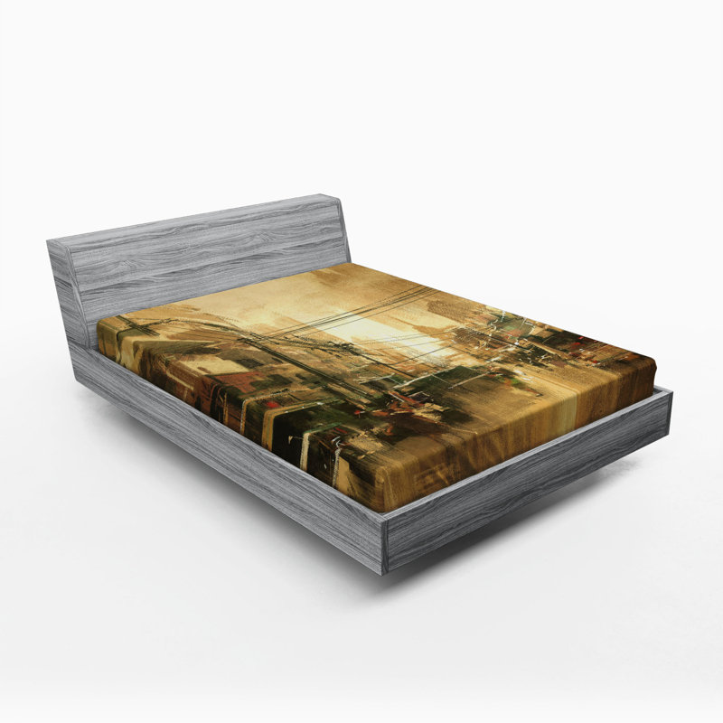 Drap-housse en microfibre Old City Street, Drap-housse de taille double