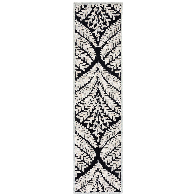 Cerda Hand Tufted Wool Floral Rug, Runner 2'3" x 7'