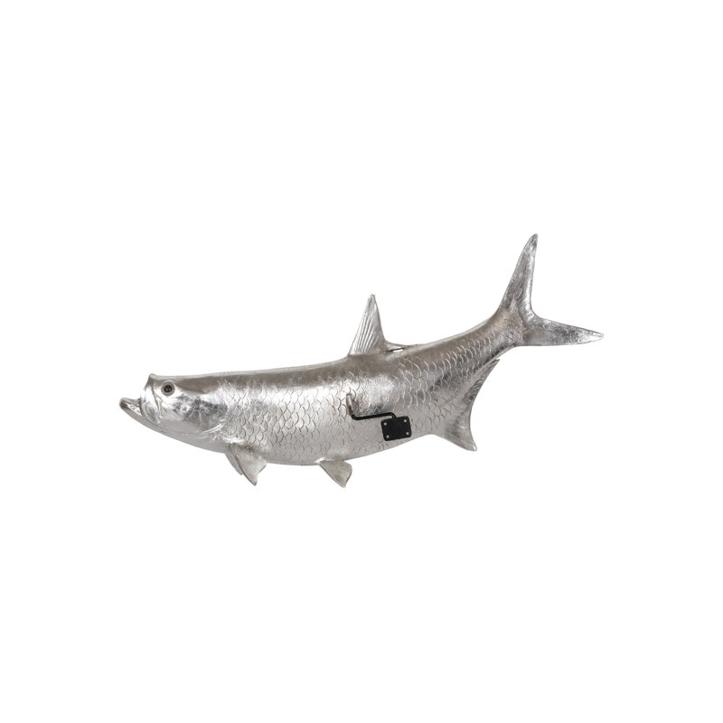 Décoration murale Tarpon, H 14 po x l 36 po x P 9 po, Argent