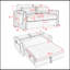 Canapé-lit moderne convertible de 55 po avec 2 poches pour accoudoirs amovibles, canapé-lit en velours avec lit escamotable, 2 coussins et dossier réglable pour le salon, accoudoirs à motif quadrillé-515964909