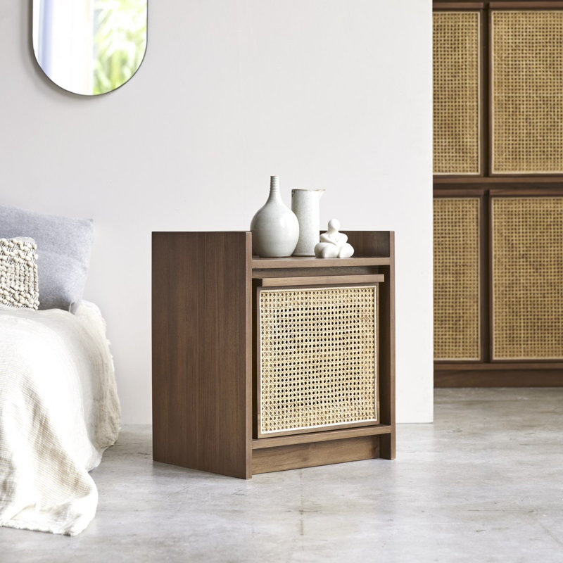 Roots 50cm W Solid Wood Bedside Table