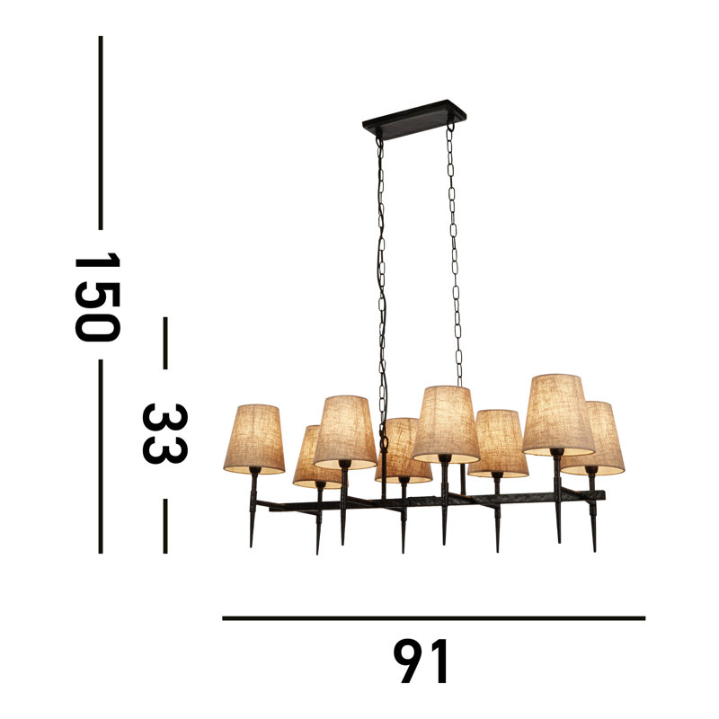 Annabele 8 - Light Shaded Chandelier