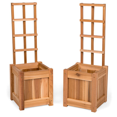 Boîte à fleurs avec treillis  l 12 x P 12 x P 13h