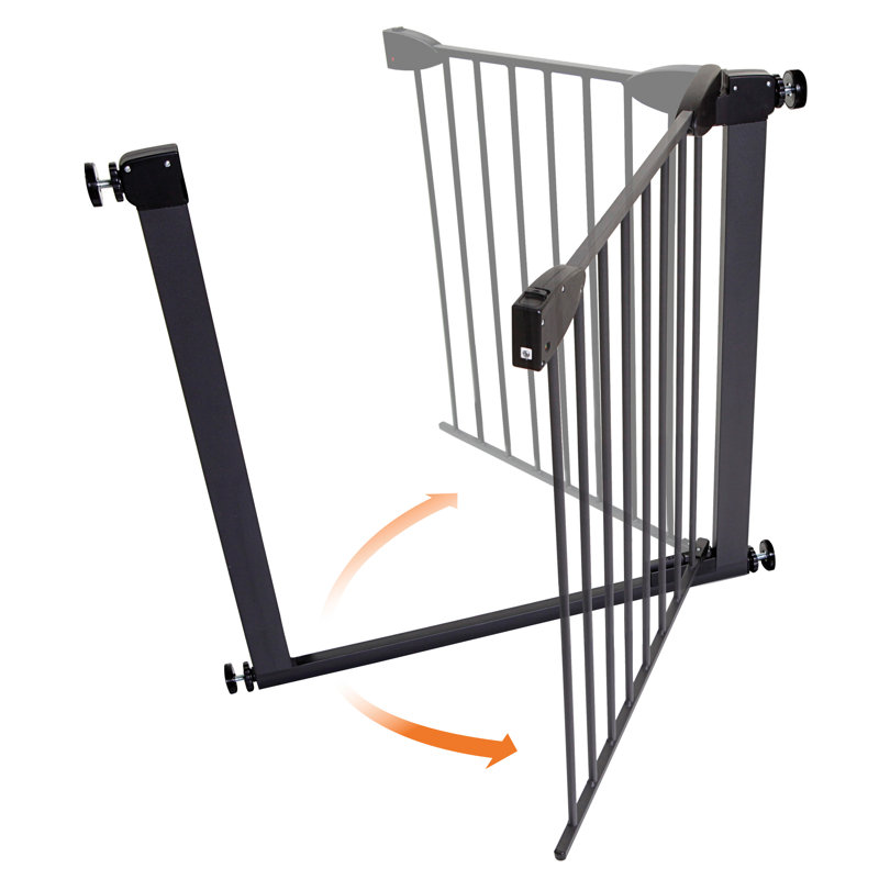 Black Metal Auto-Close Pressure Mounted Safety Gate